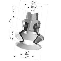Ventouse 1.5 Soufflets Série 91 Ø 22,2MM