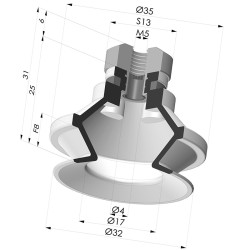 Ventouse 1.5 Soufflets Série 91 Ø 31,8MM