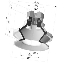 Ventouse 1.5 Soufflets Série 91 Ø 31,8MM