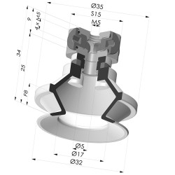 Ventouse 1.5 Soufflets Série 91 Ø 31,8MM