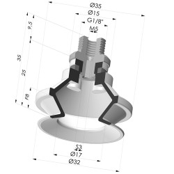 Ventouse 1.5 Soufflets Série 91 Ø 31,8MM