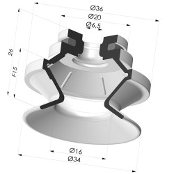 Ventouse 1.5 Soufflets Série 91 Ø 34MM