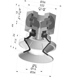 Ventouse 1.5 Soufflets Série 91 Ø 34MM