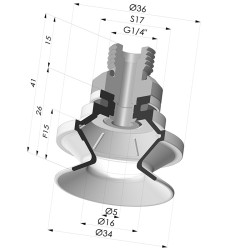 Ventouse 1.5 Soufflets Série 91 Ø 34MM