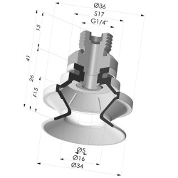 Ventouse 1.5 Soufflets Série 91 Ø 34MM