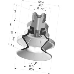 Ventouse 1.5 Soufflets Série 91 Ø 34MM