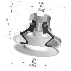 Ventouse 1.5 Soufflets Série 91 Ø 40MM