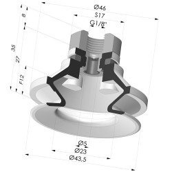 Ventouse 1.5 Soufflets Série 91 Ø 40MM