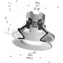 Ventouse 1.5 Soufflets Série 91 Ø 40MM