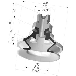 Ventouse 1.5 Soufflets Série 91 Ø 40MM