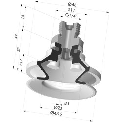 Ventouse 1.5 Soufflets Série 91 Ø 40MM