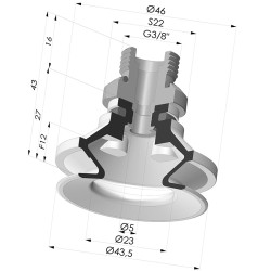 Ventouse 1.5 Soufflets Série 91 Ø 40MM