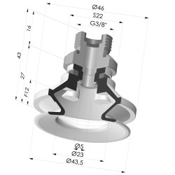 Ventouse 1.5 Soufflets Série 91 Ø 40MM