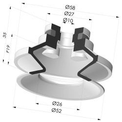 Ventouse 1.5 Soufflets Série 91 Ø 50MM