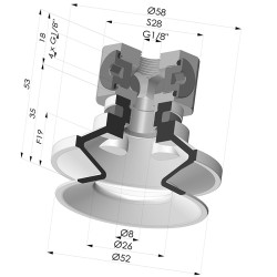 Ventouse 1.5 Soufflets Série 91 Ø 50MM