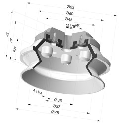 Ventouse 1.5 Soufflets Série 91 Ø 75MM