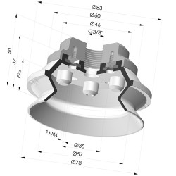 Ventouse 1.5 Soufflets Série 91 Ø 75MM