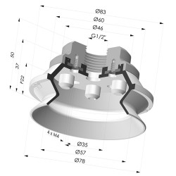 Ventouse 1.5 Soufflets Série 91 Ø 75MM