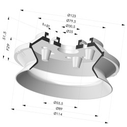 Ventouse 1.5 Soufflets Série 91 Ø 114MM