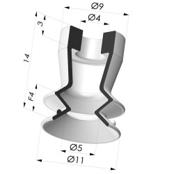 Ventouse 1.5 Soufflets Série 97B Ø 11MM