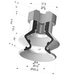 Ventouse 1.5 Soufflets Série 97B Ø 20.4MM