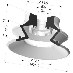 Ventouse 1.5 Soufflets Série 97B Ø 26.5MM