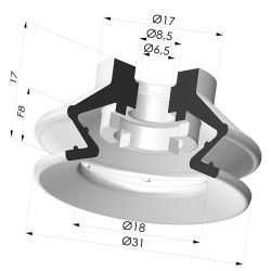 Ventouse 1.5 Soufflets Série 97B Ø 31MM