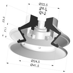Ventouse 1.5 Soufflets Série 97B Ø 41.4MM