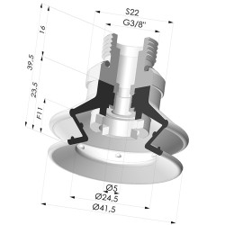 Ventouse 1.5 Soufflets Série 97B Ø 41.4MM