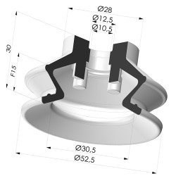 Ventouse 1.5 Soufflets Série 97B Ø 52.5MM