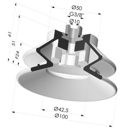 Ventouse 1.5 Soufflets Série 97B Ø 100MM