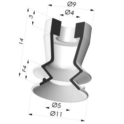 Ventouse 1.5 Soufflets Série 97C Ø 11MM