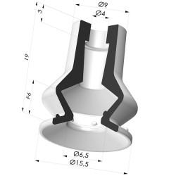 Ventouse 1.5 Soufflets Série 97C Ø 15.5MM