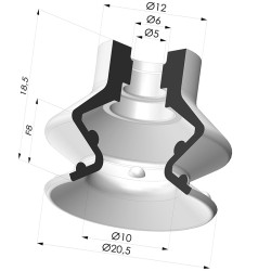 Ventouse 1.5 Soufflets Série 97C Ø 20.4MM