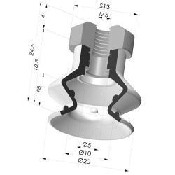 Ventouse 1.5 Soufflets Série 97C Ø 20.4MM