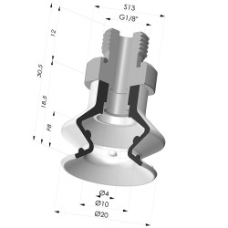 Ventouse 1.5 Soufflets Série 97C Ø 20.4MM