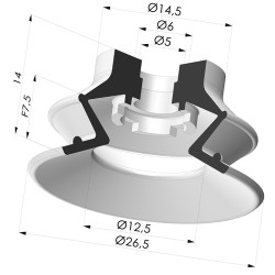 Ventouse 1.5 Soufflets Série 97C Ø 26,5MM