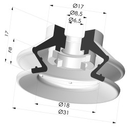Ventouse 1.5 Soufflets Série 97C Ø 31MM
