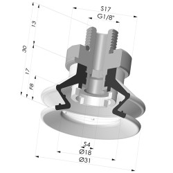 Ventouse 1.5 Soufflets Série 97C Ø 31MM