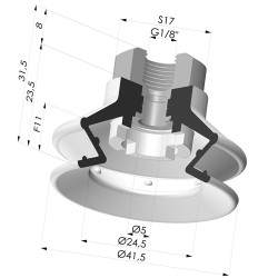 Ventouse 1.5 Soufflets Série 97C Ø 41.4MM