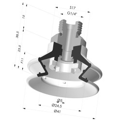 Ventouse 1.5 Soufflets Série 97C Ø 41.4MM