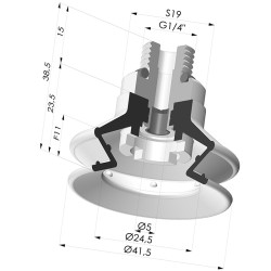 Ventouse 1.5 Soufflets Série 97C Ø 41.4MM