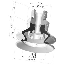 Ventouse 1.5 Soufflets Série 97C Ø 41.4MM