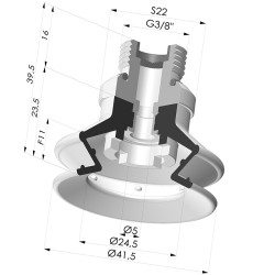Ventouse 1.5 Soufflets Série 97C Ø 41.4MM