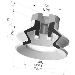Ventouse 1.5 Soufflets Série 97C Ø 52.5MM