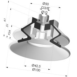 Ventouse 1.5 Soufflets Série 97C Ø 100MM