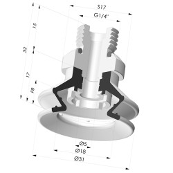 Ventouse 1.5 Soufflets Série 97C Ø 31MM