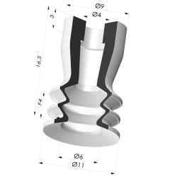 Ventouse 2.5 Soufflets Série 96B Ø 11MM