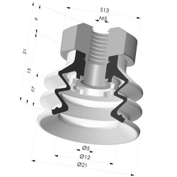 Ventouse 2.5 Soufflets Série 96B Ø 20MM