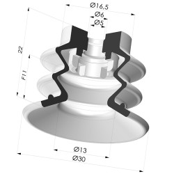 Ventouse 2.5 Soufflets Série 96B Ø 30MM